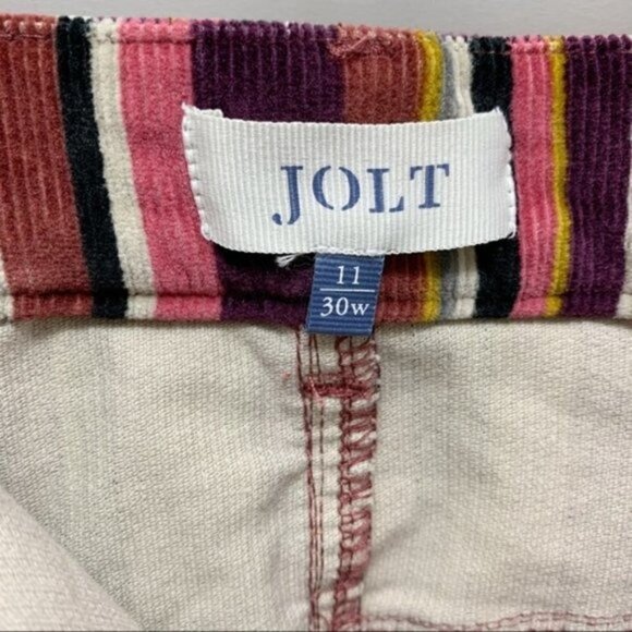 Jolt NWT Boho Stripe 90s Y2K Style Corduroy Mini Skirt, 11 - Picture 14 of 16
